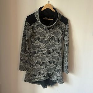 Cowl Neck Sweater with lace detailing overlay